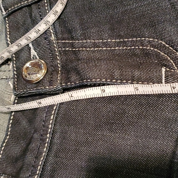 Grace in LA Flap Embellished Wings Sz. 13/30 Flared Blue Jeans - Picture 13 of 16